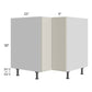 RTA Milan Beige Matte 33" Easy Reach Corner Cabinet-Left Hinged with 1 Finished Side