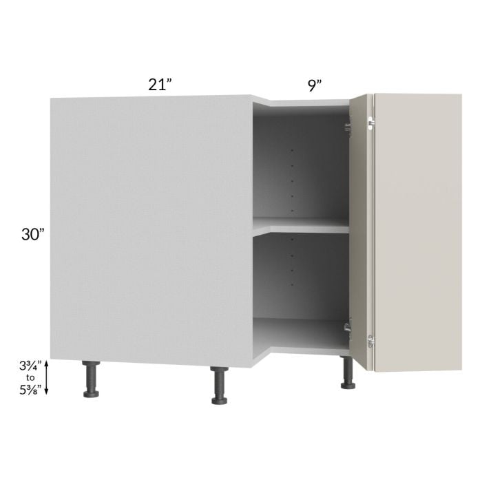 RTA Milan Beige Matte 33" Easy Reach Corner Cabinet-Right Hinged with 2 Finished Sides