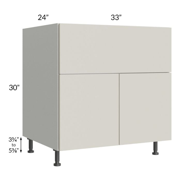 RTA Milan Beige Matte 33" Farm Sink Base Cabinet with 2 Finished Sides