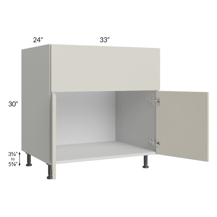 RTA Milan Beige Matte 33" Farm Sink Base Cabinet with 2 Finished Sides