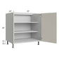RTA Milan Beige Matte 33" Full Height Door Base Cabinet with 1 Finished Side and 1 Roll Out Tray
