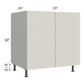 RTA Milan Beige Matte 33" Full Height Door Base Cabinet with 1 Finished Side and 2 Roll Out Trays