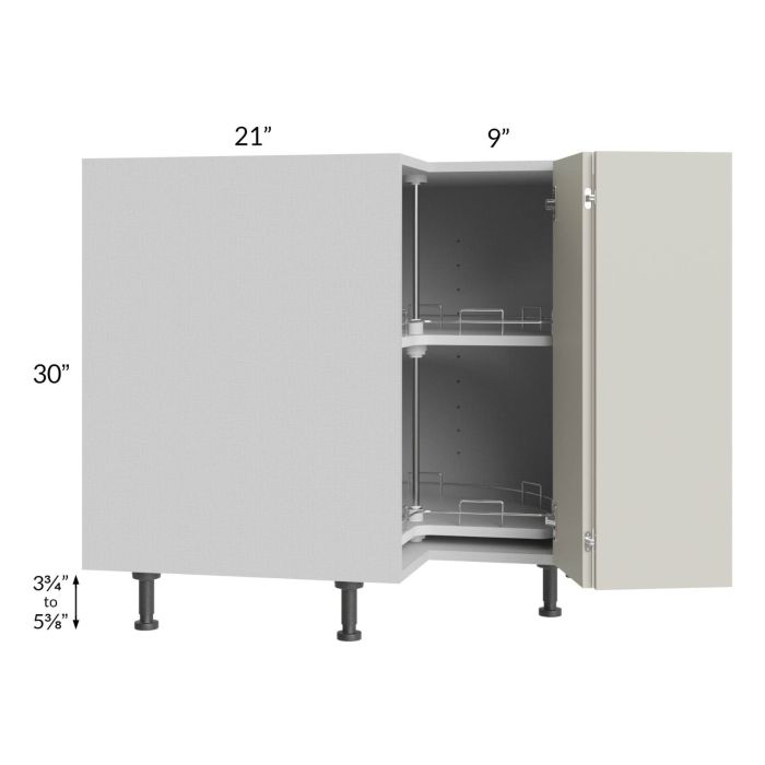 RTA Milan Beige Matte 33" Lazy Susan Base Cabinet-Right Hinged