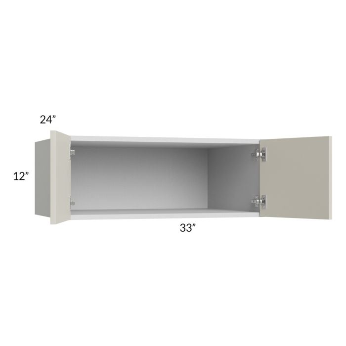RTA Milan Beige Matte 33" x 12" x 24" Wall Cabinet with 2 Finished End Panels