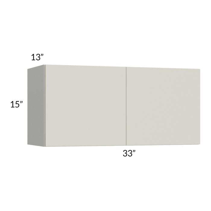 RTA Milan Beige Matte 33" x 15" Wall Cabinet with 1 Finished End Panel