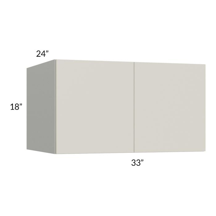 RTA Milan Beige Matte 33" x 18" x 24" Wall Cabinet with 2 Finished End Panels