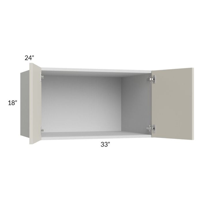 RTA Milan Beige Matte 33" x 18" x 24" Wall Cabinet with 2 Finished End Panels