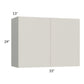 RTA Milan Beige Matte 33" x 24" Wall Cabinet with 1 Finished End Panel