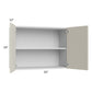 RTA Milan Beige Matte 33" x 24" Wall Cabinet with 1 Finished End Panel