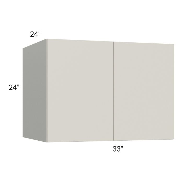 RTA Milan Beige Matte 33" x 24" x 24" Wall Cabinet with 2 Finished End Panels
