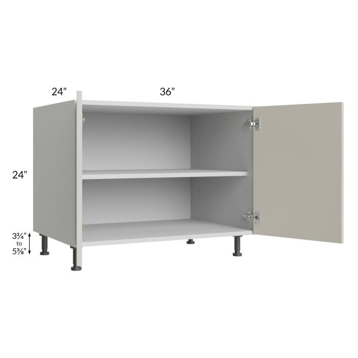 RTA Milan Beige Matte 36" 2-Door Range Top Base Cabinet with 2 Heat Shields