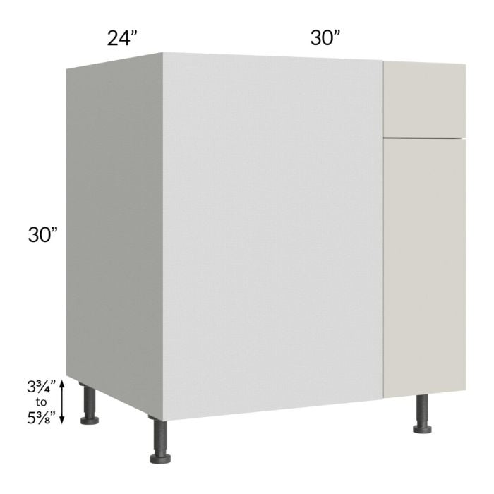 RTA Milan Beige Matte 36" - 39" Blind Base Corner Cabinet-Left-Hinged Door on Right