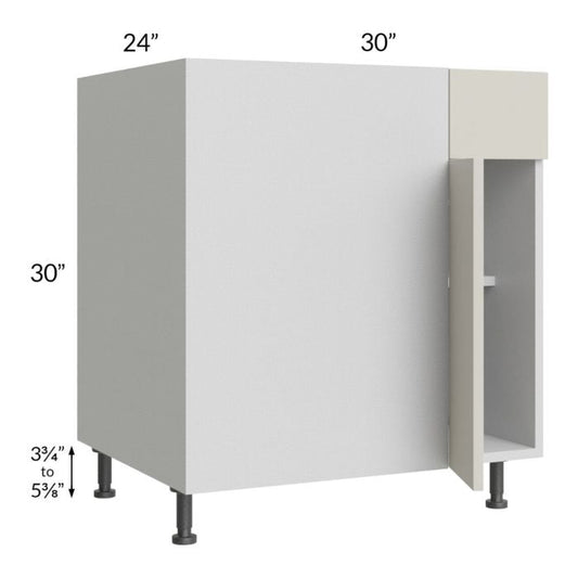 RTA Milan Beige Matte 36" - 39" Blind Base Corner Cabinet-Left-Hinged Door on Right with 1 Finished Side