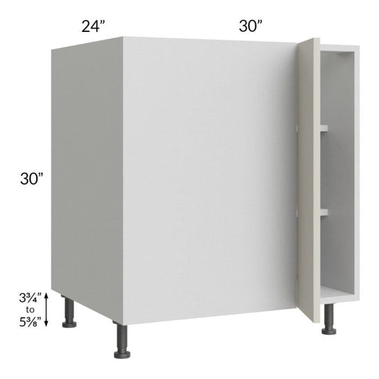 RTA Milan Beige Matte 36" - 39" Full Height Door Blind Base Corner Cabinet-Left-Hinged Door on Right with 1 Finished Side