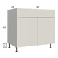 RTA Milan Beige Matte 36" Base Cabinet with 2 Finished Sides