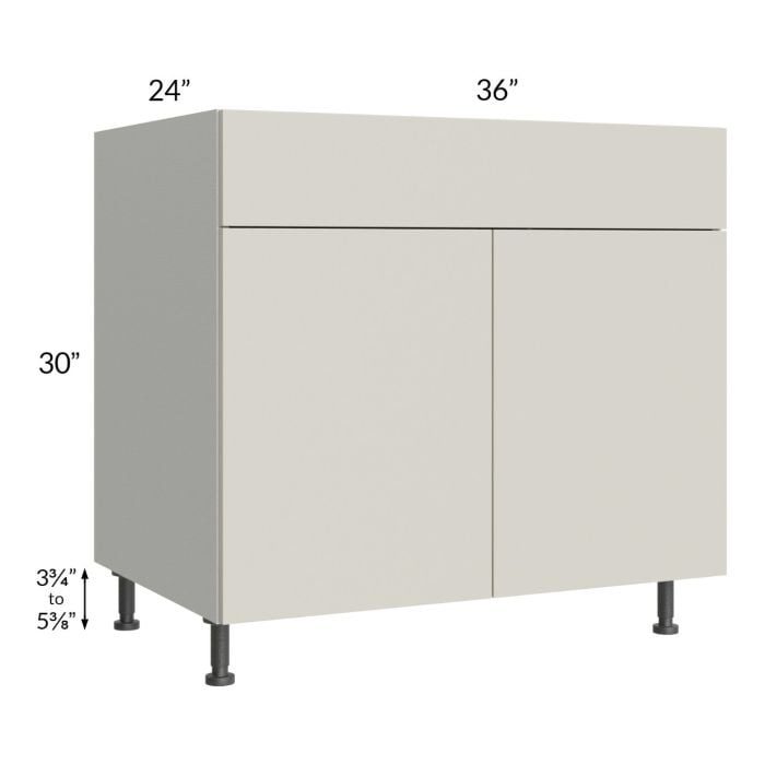 RTA Milan Beige Matte 36" Base Cabinet with 2 Roll Out Trays