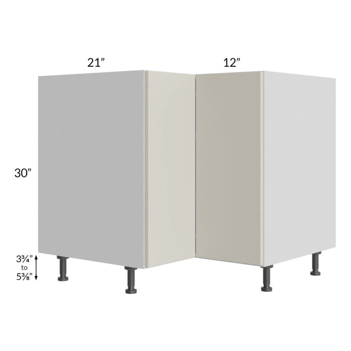 RTA Milan Beige Matte 36" Easy Reach Corner Cabinet-Left Hinged with 2 Finished Sides