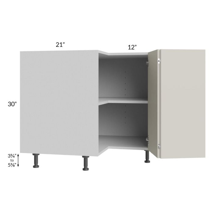 RTA Milan Beige Matte 36" Easy Reach Corner Cabinet-Left Hinged with 2 Finished Sides