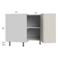 RTA Milan Beige Matte 36" Easy Reach Corner Cabinet-Right Hinged