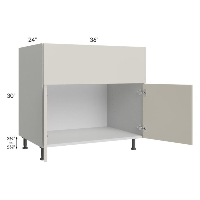 RTA Milan Beige Matte 36" Farm Sink Base Cabinet with 1 Finished Side