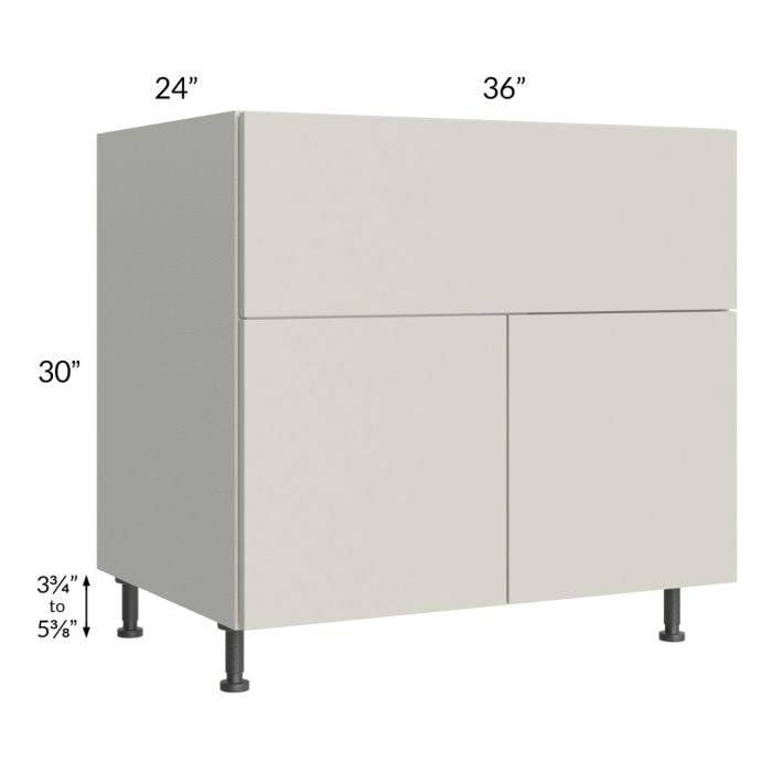 RTA Milan Beige Matte 36" Farm Sink Base Cabinet with 2 Finished Sides