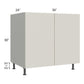 RTA Milan Beige Matte 36" Full Height Door Base Cabinet with 2 Finished Sides and 2 Roll Out Trays