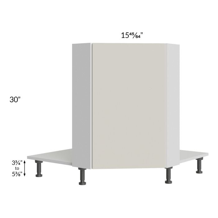 RTA Milan Beige Matte 36" Full Height Door Diagonal Corner Sink Front with Sink Tilt-Out