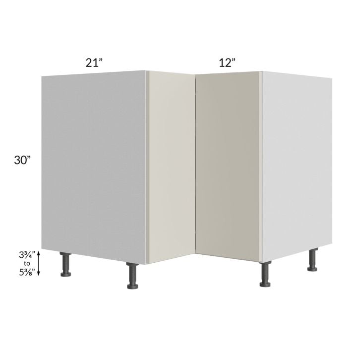 RTA Milan Beige Matte 36" Lazy Susan Base Cabinet-Left Hinged with 2 Finished Sides