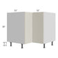 RTA Milan Beige Matte 36" Lazy Susan Base Cabinet-Right Hinged