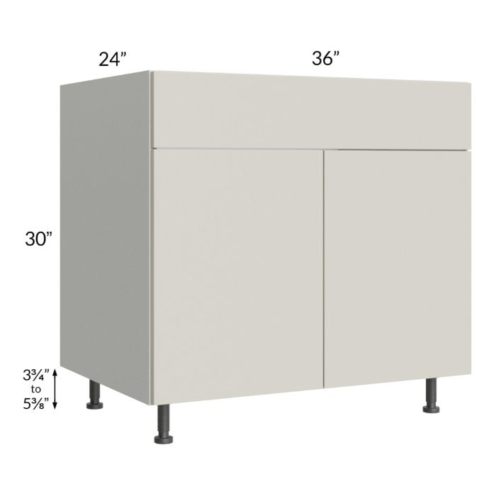 RTA Milan Beige Matte 36" Sink Base Cabinet with 1 Finished Side