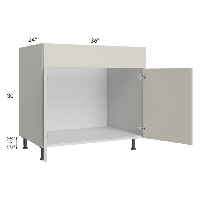 RTA Milan Beige Matte 36" Sink Base Cabinet with 1 Finished Side