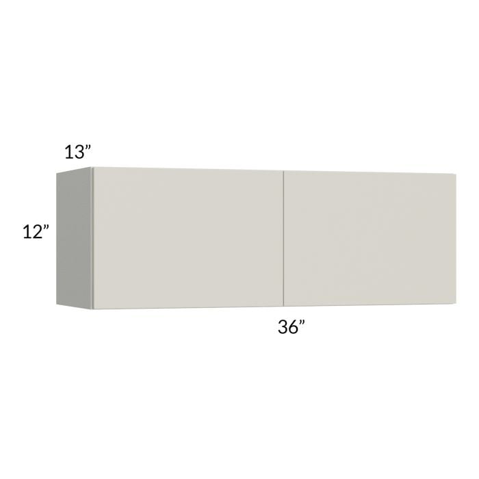 RTA Milan Beige Matte 36" x 12" Wall Cabinet with 1 Finished End Panel