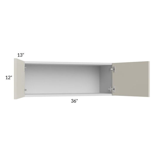 RTA Milan Beige Matte 36" x 12" Wall Cabinet with 1 Finished End Panel
