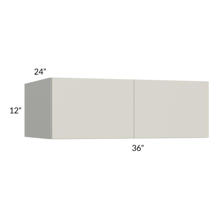RTA Milan Beige Matte 36" x 12" x 24" Wall Cabinet with 1 Finished End Panel