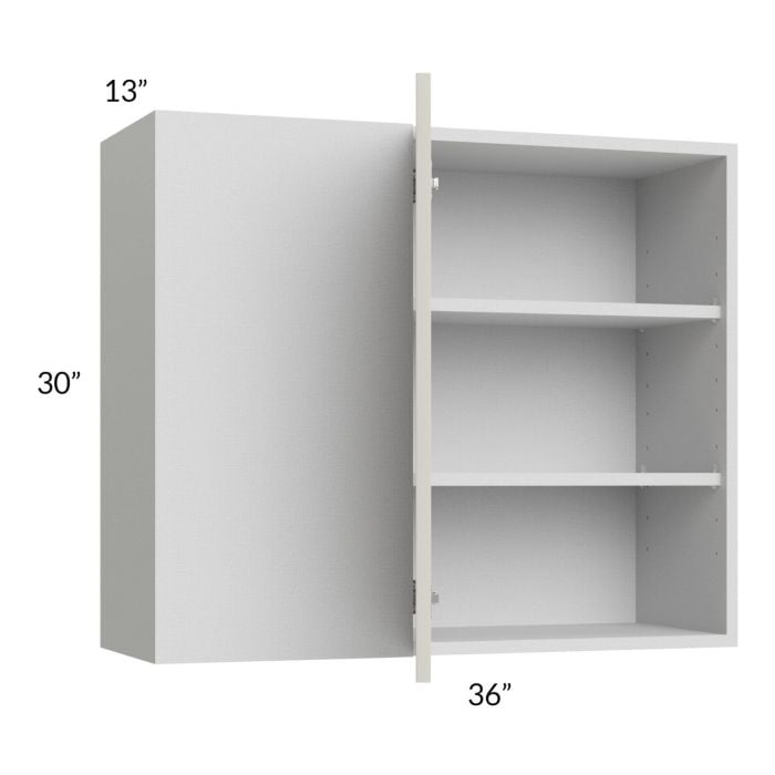 RTA Milan Beige Matte 36" x 30" Blind Corner Wall Cabinet-Left-Hinged Door on Right with 1 Finished End Panel