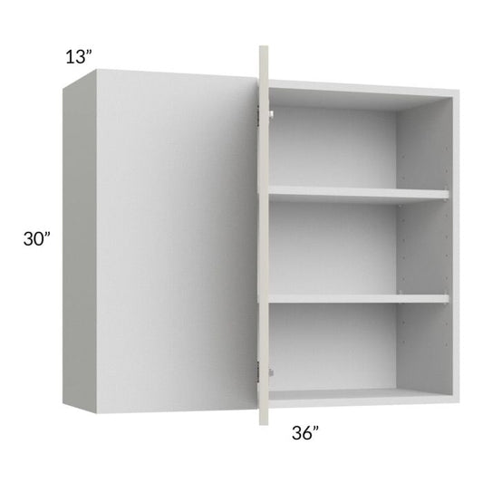 RTA Milan Beige Matte 36" x 30" Blind Corner Wall Cabinet-Left-Hinged Door on Right with 1 Finished End Panel
