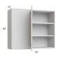 RTA Milan Beige Matte 36" x 30" Blind Corner Wall Cabinet-Right-Hinged Door on Left with 2 Finished End Panels