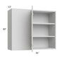 RTA Milan Beige Matte 36" x 30" Blind Corner Wall Cabinet-Right-Hinged Door on Left