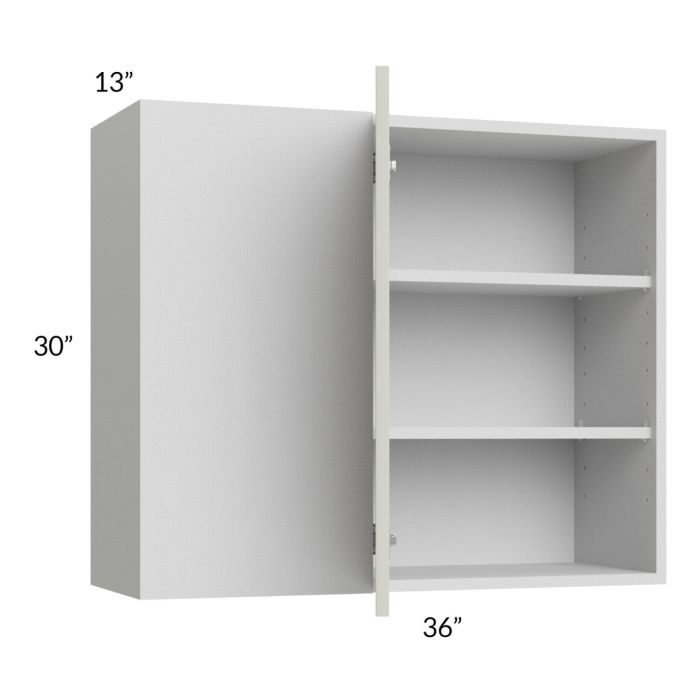 RTA Milan Beige Matte 36" x 30" Blind Corner Wall Cabinet-Right-Hinged Door on Left