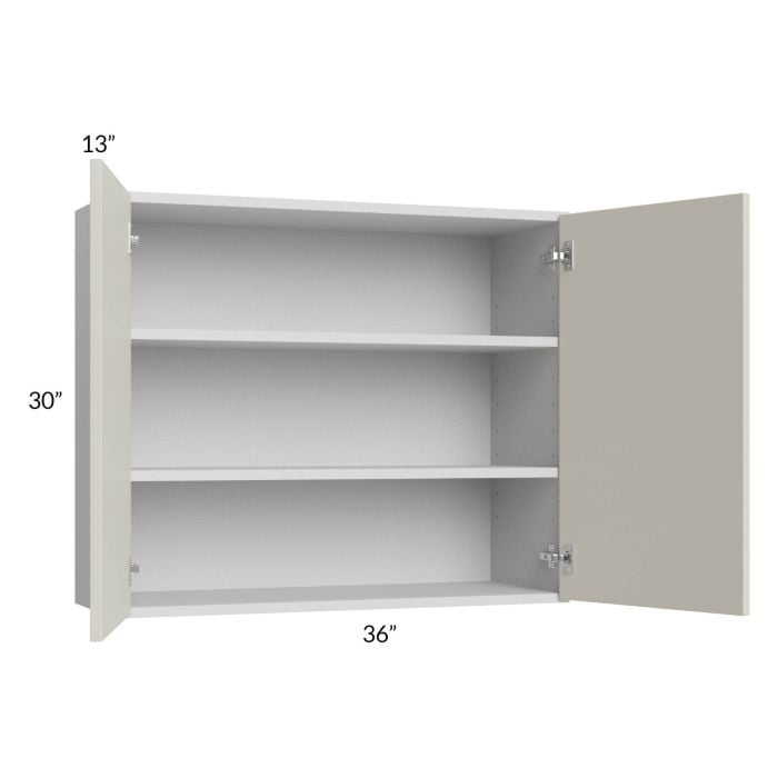 RTA Milan Beige Matte 36" x 30" Wall Cabinet with 2 Finished End Panels