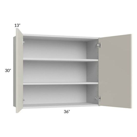 RTA Milan Beige Matte 36" x 30" Wall Cabinet with 2 Finished End Panels