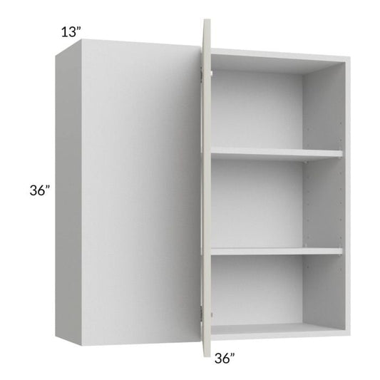 RTA Milan Beige Matte 36" x 36" Blind Corner Wall Cabinet-Left-Hinged Door on Right