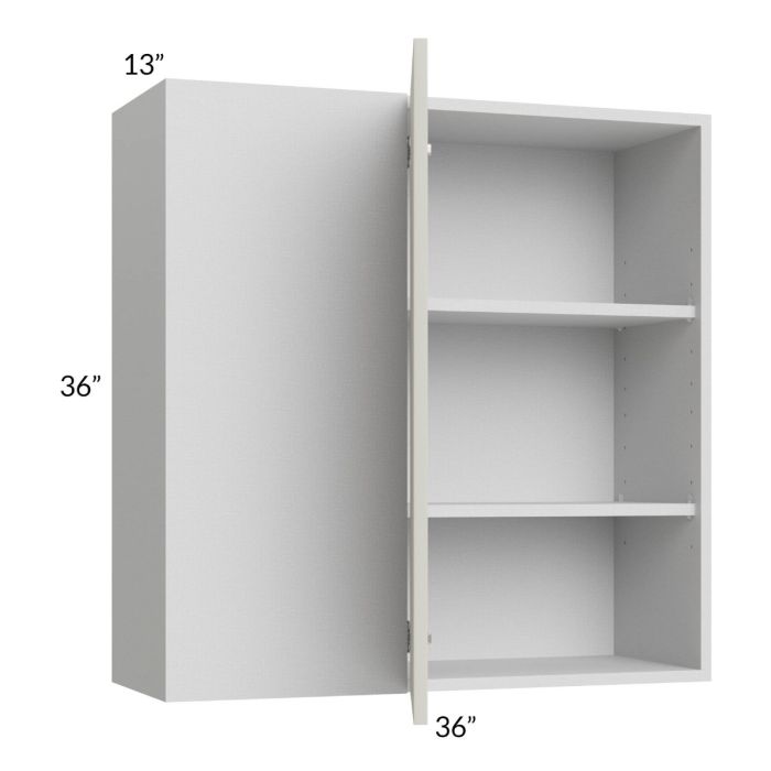 RTA Milan Beige Matte 36" x 36" Blind Corner Wall Cabinet-Right-Hinged Door on Left
