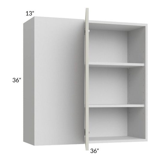 RTA Milan Beige Matte 36" x 36" Blind Corner Wall Cabinet-Right-Hinged Door on Left