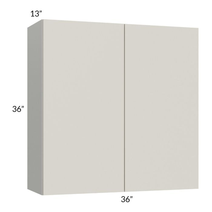 RTA Milan Beige Matte 36" x 36" Wall Cabinet with 1 Finished End Panel