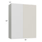 RTA Milan Beige Matte 36" x 42" Blind Corner Wall Cabinet-Left-Hinged Door on Right