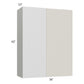 RTA Milan Beige Matte 36" x 42" Blind Corner Wall Cabinet-Right-Hinged Door on Left