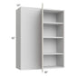 RTA Milan Beige Matte 36" x 42" Blind Corner Wall Cabinet-Right-Hinged Door on Left with 1 Finished End Panel