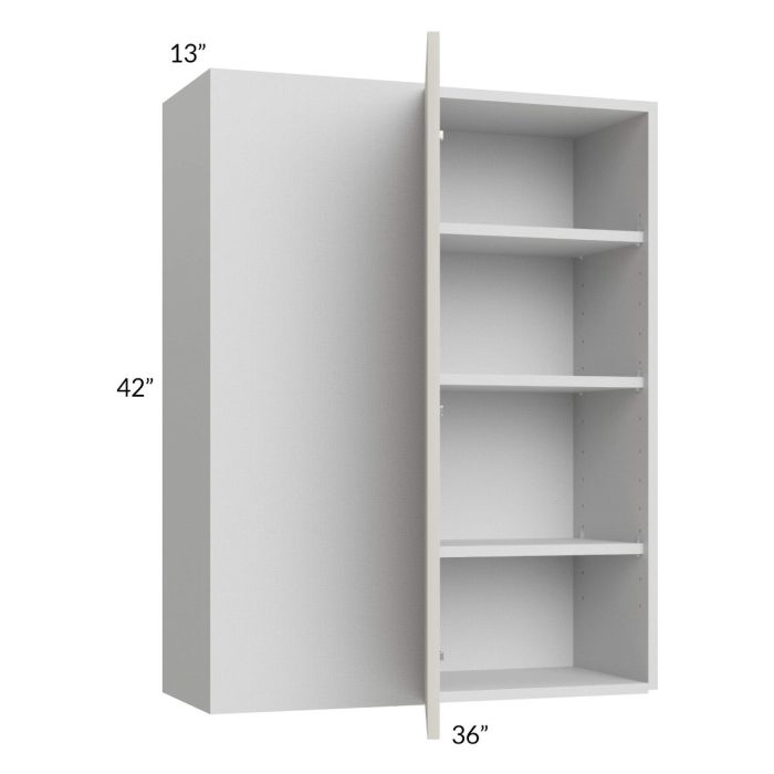 RTA Milan Beige Matte 36" x 42" Blind Corner Wall Cabinet-Right-Hinged Door on Left