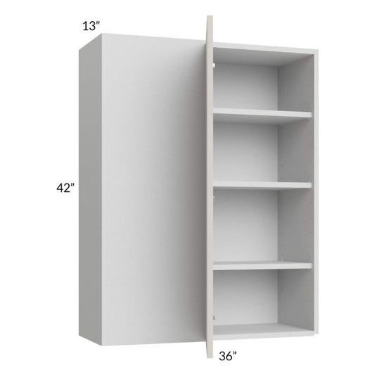 RTA Milan Beige Matte 36" x 42" Blind Corner Wall Cabinet-Right-Hinged Door on Left
